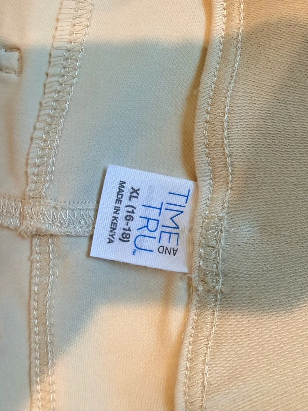 Time and Tru Pull On Beige Ankle Pants XL 16-18 Stretch Career Casual